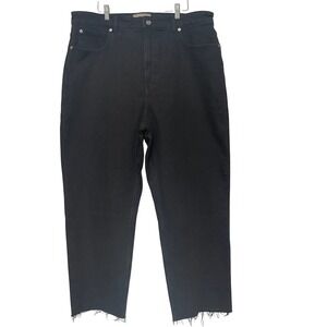 Everlane The Way-High® Black Jeans Size‎ 34R Raw Hem High Rise Straight Leg XXL